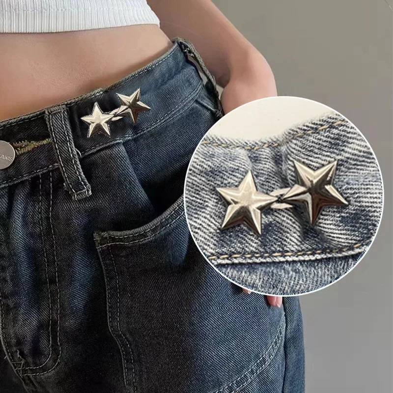 Mental Star Belt Adjustable Seamless Invisible Waistband Buckle Jeans Waist Tightening Tool Fashion Decoration Accessory 250114