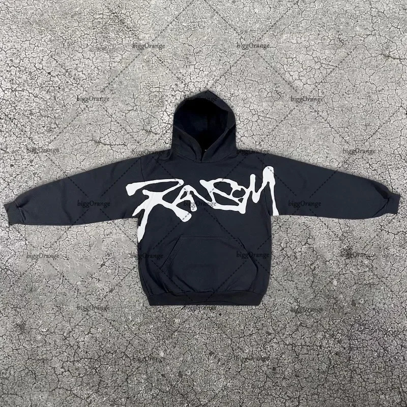 American Fashion Clothing Street Hip-hop Printed Oversized Hoodie Men Y2K High Street Retro Pullover Sweatshirt Women 250210