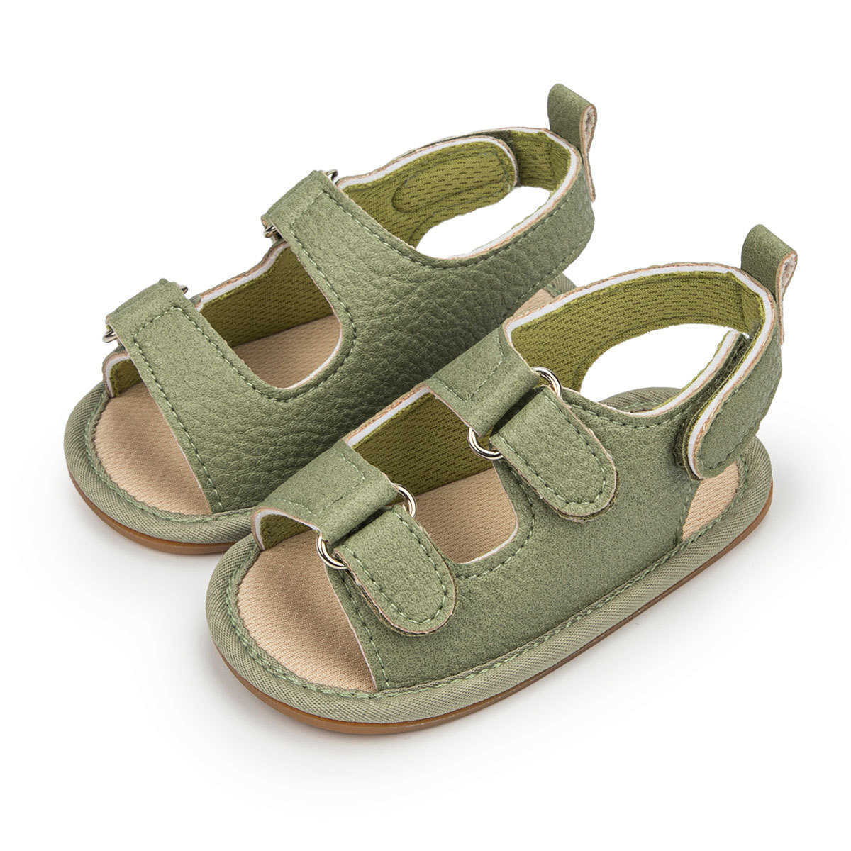 Sandals Summer new style 0-1 year old baby sandals with anti slip rubber sole learning to walk exposed toe Velcro sandals baby shoes H250212