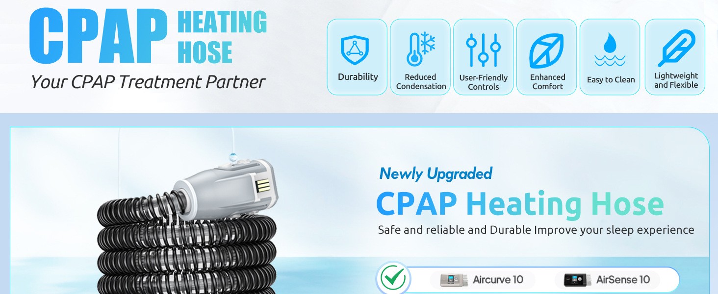 resmed Airsense 10 tubing - CPAP heated tube - Climateline air tubing - Compatible with Airsense 10 and Aircurve 10