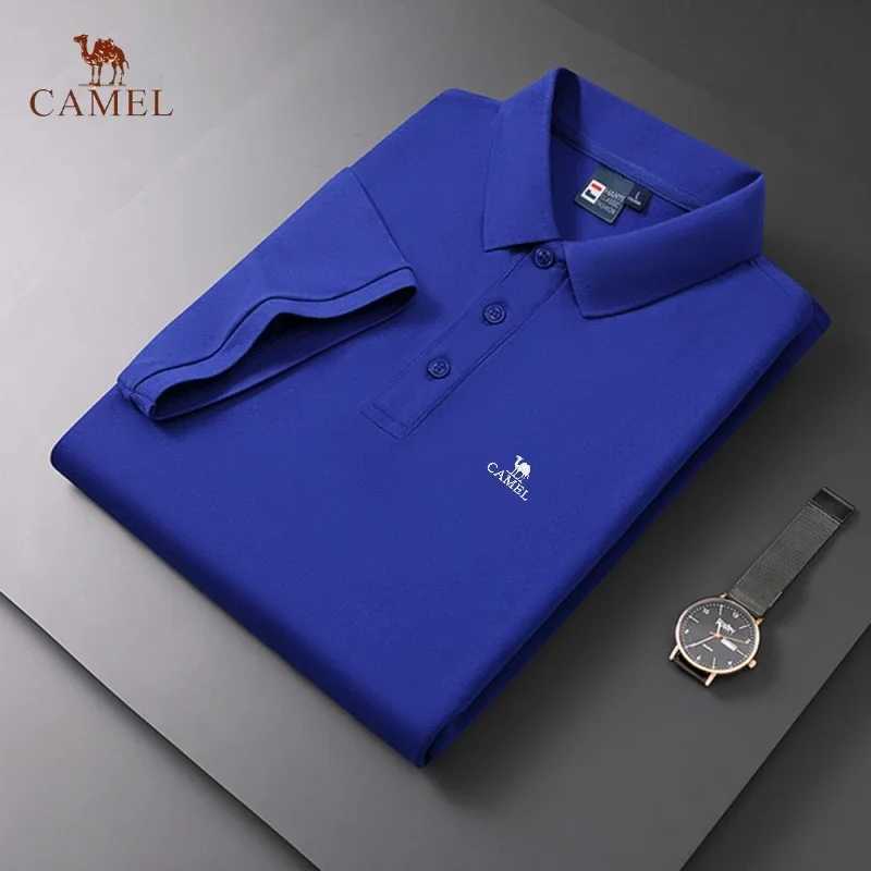 Embroidered cam mens pure cotton sweat absorbing breathable polo shirt summer fashion business casual short sleeved T-shi X250213