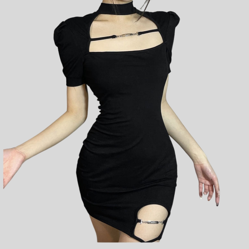 Neck strap Spice girl dress women's 2025 night show spring and summer new pure desire short-sleeved small man slim hip skirt