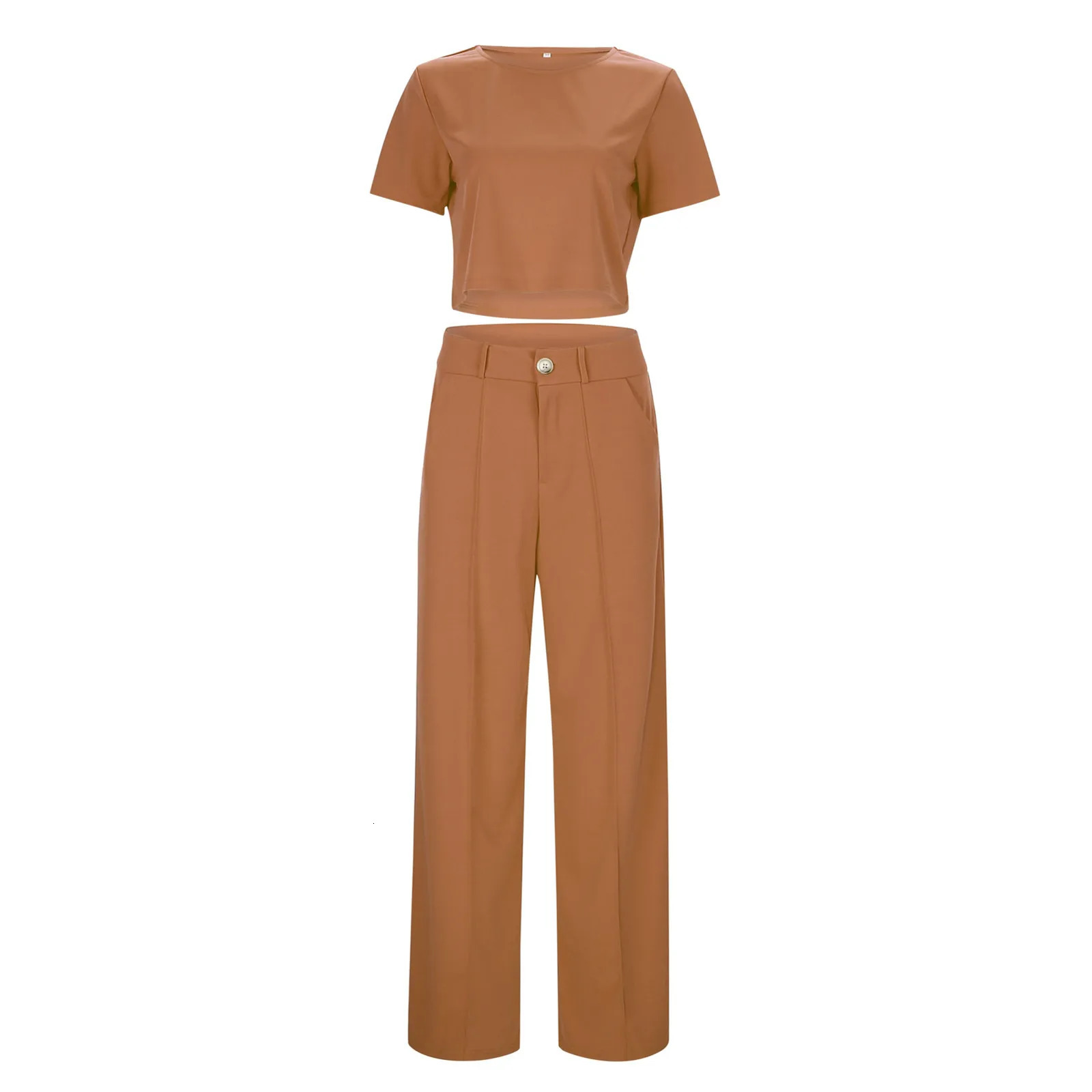 Elegant pants set womens fashionable lapel slim fit workwear casual lace up two-piece set formal top suitable for womens pants 250206