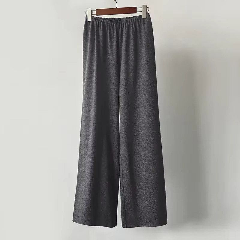 2025 Winter Warm High Density Merino Wool Air Wide Leg Pants For Women