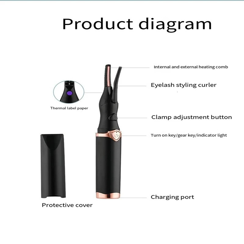 Portable 3 Temperature Mode Heated Eyelashes Curling Tool Electronic USB Natural Eye Lash Curler Beauty Supplies y250115