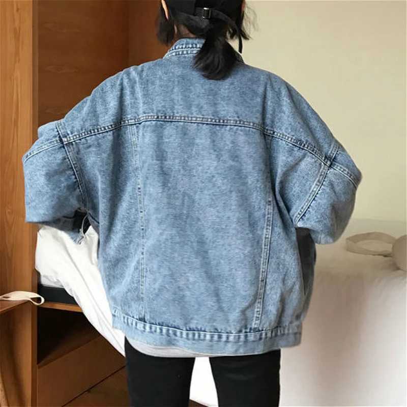 Basic Jackets Women Vintage Simple Spring Chic Denim Korean College Style Girls Jacket Stylish Turn-down Collar Ladies Outwear X250213