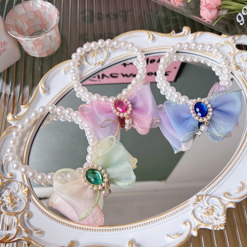 pearl dog collar with bow cat necklace collar personalized