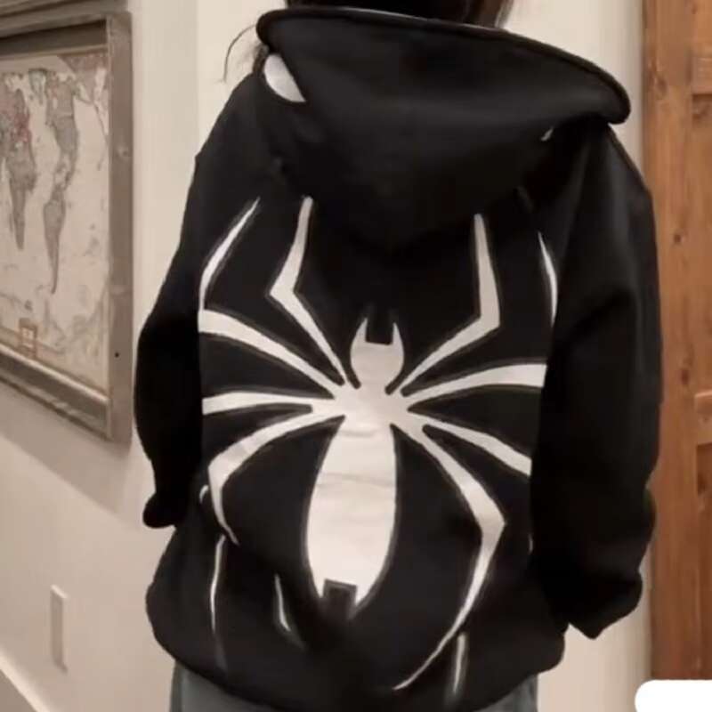 Women's Coat Full Zip Up Spider Hoodie Women Men Streetwear Haruku Graphic Oversized Jacket Hood Shirt Punk Gothic Y2k Clothes Sweatshirt