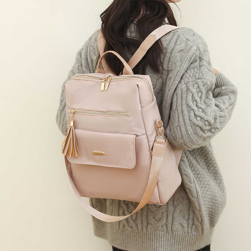 Oxford Cloth Womens Backpack New Large Capacity Backpack Dual Use Single Shoulder Womens Bag Leisure Backpack