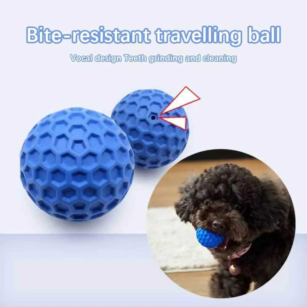 New Dog Toys Bite Resistant Interactive Throwing Sound Honeycomb Balls Natural Rubber Teething Clean Teeth Toys Pet Products Y250705