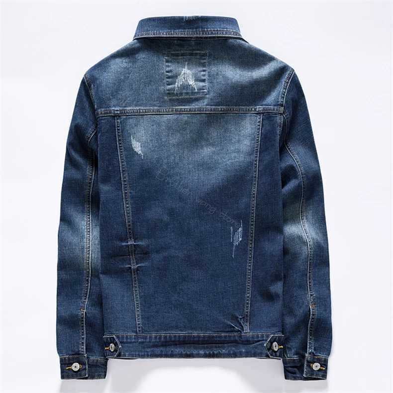 New mens denim jacket with retro classic style motorcycle and Bickel winter jacket mens ultra-thin elastic cotton casual jeans mens spring jacket X250
