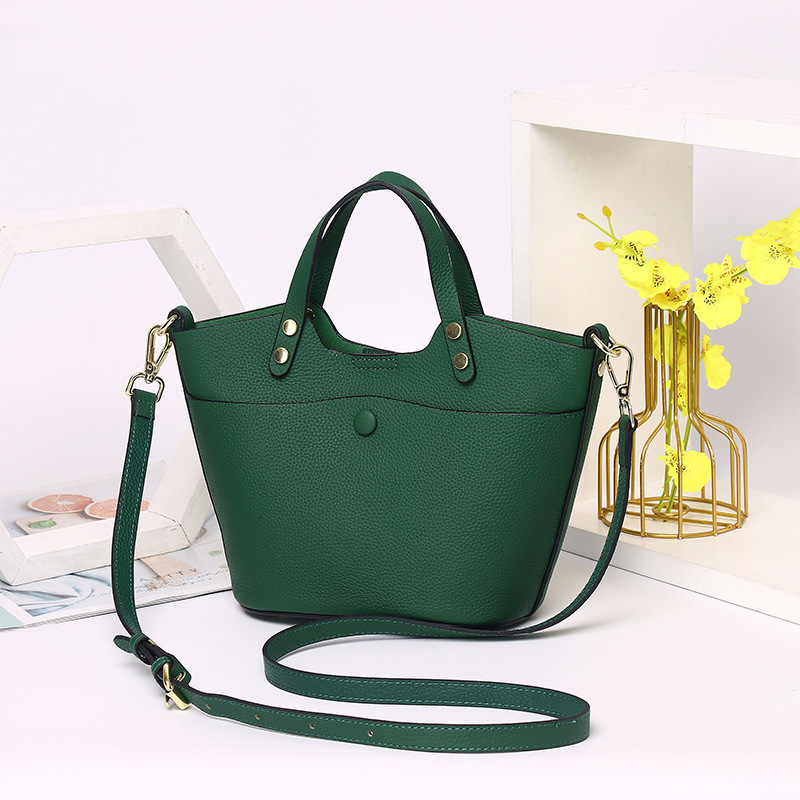 Bag Light Luxury Women's Genuine Leather Bucket Bag, High-End Feel, Large Capacity, Can Be Slung Diagonally, Handbag, Niche Daily Matching Bag
