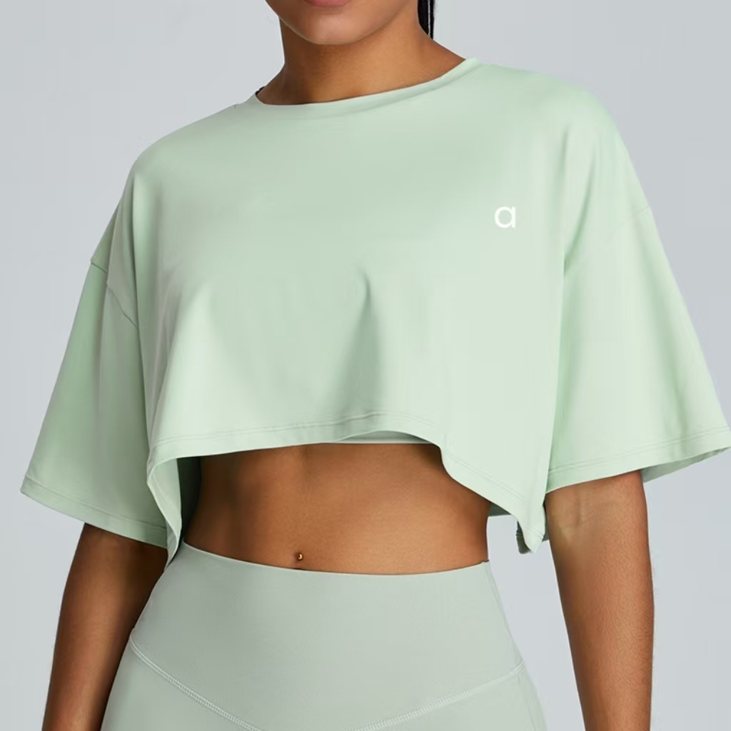 A0177 Womens Yoga Outfits Summer Shirts Girls Running Sport Short Sleeve T-shirts Ladies Casual Adult Sportswear Loose Exercise Fitness Wear Cotta TM0