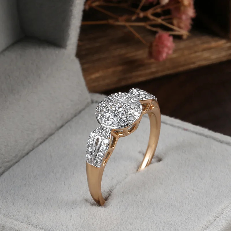 Womens Wedding Ring Elegant and 18k Rose Gold Original Jewelry Austrian Crystal Gift Anillos de para mujer oro 18k 250109