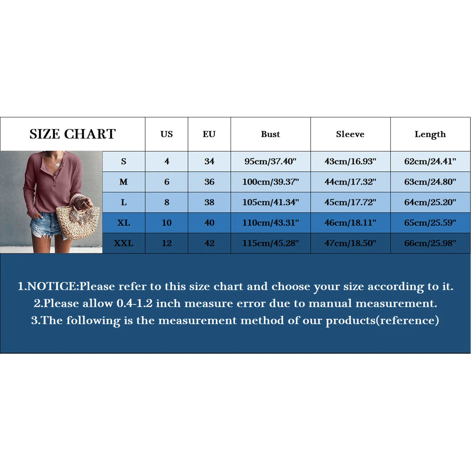 Womens Henry collar long sleeved T-shirt solid color Waffle T-shirt casual womens button T-shirt autumn winter basic top 250208