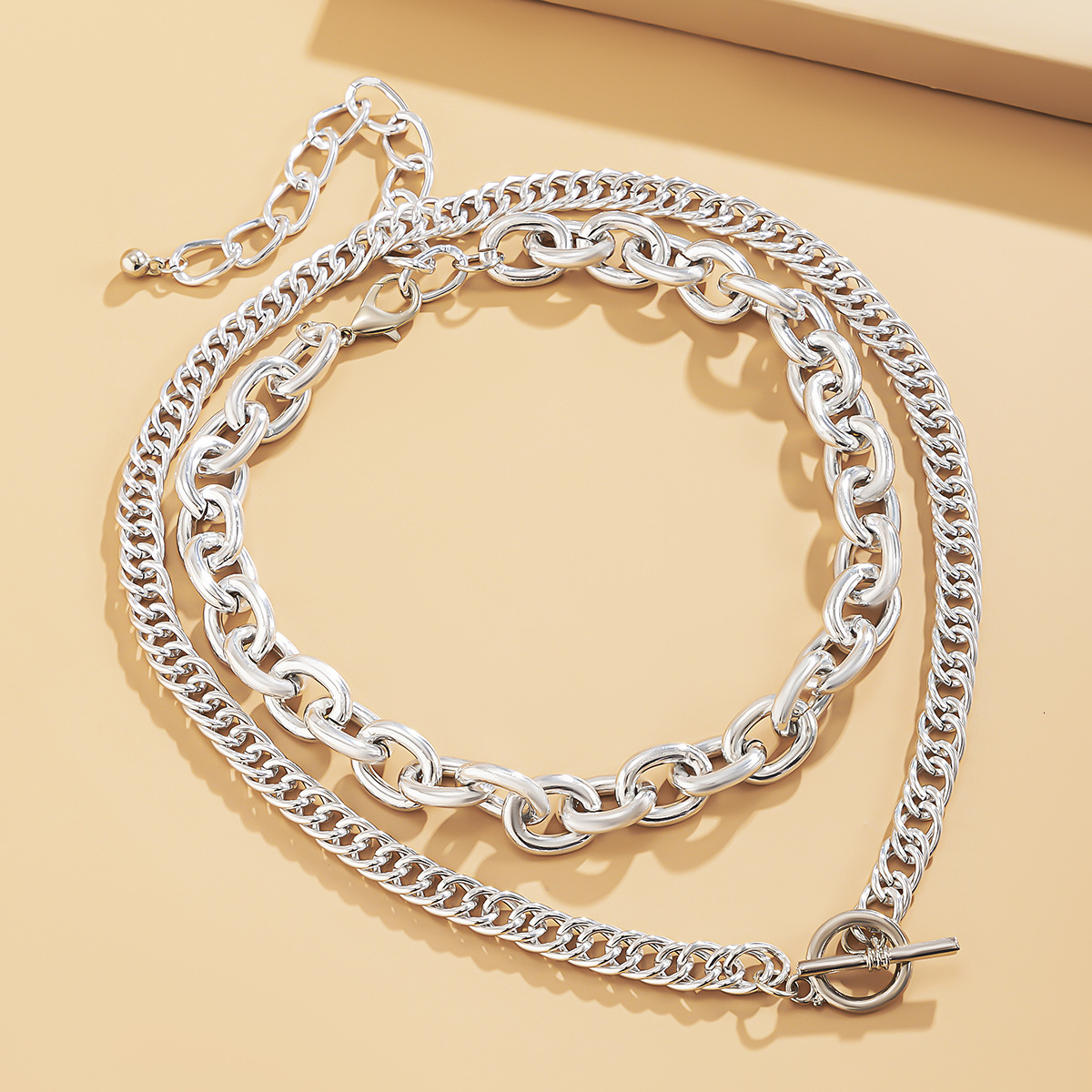 Fashion Street Photo OL Multi layered Cross Chain with Hip Hop Trendy Metal Necklace Woman Snow Soft Jewelry