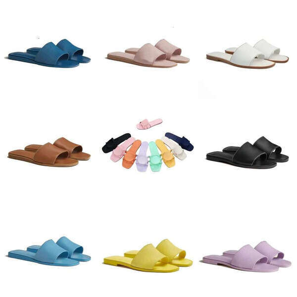 designer sandals women slippers flat bottom sandal lady casual loafers shoes white brown outdoor beach rubber slides summer flats classic shoes for womens