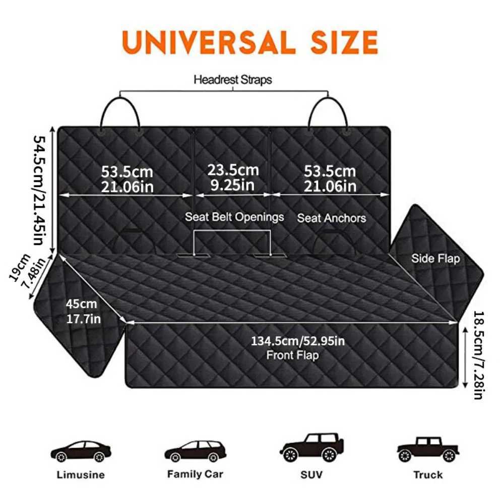 Dog Car Seat Covers Dog Car Seat Cover Waterproof Non-Slip Back Seat Cover for Dogs Kids Adults Pet Car Seat Protector for Most Cars Trucks SUVs H2502