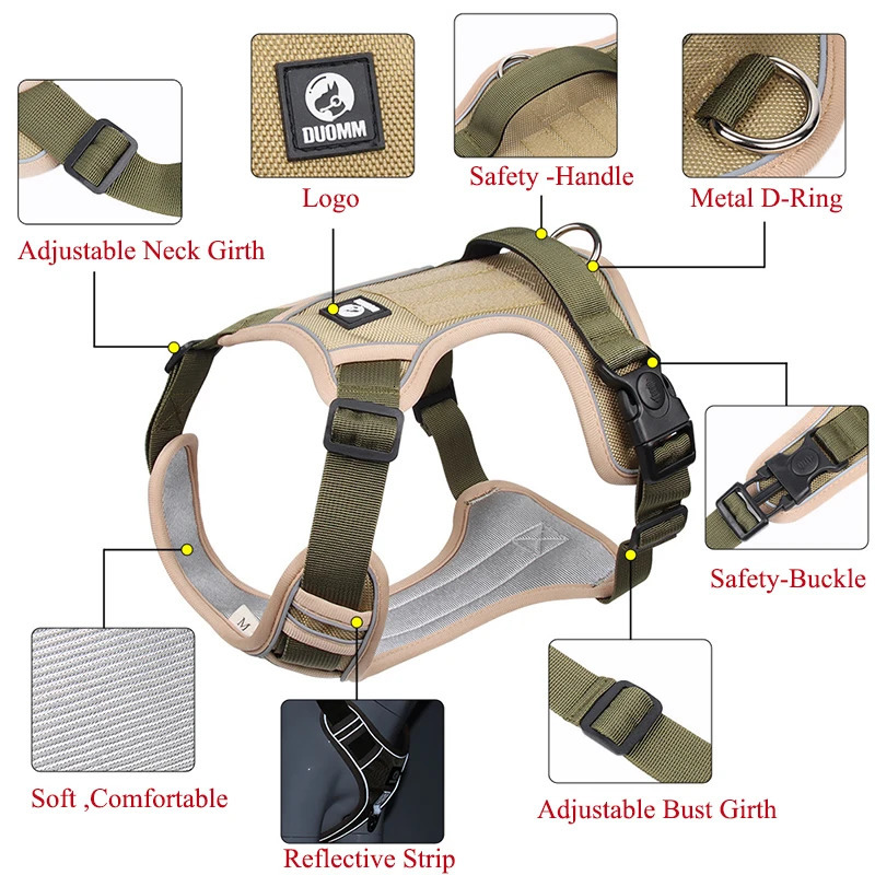 Adjustable Harness Dog Reflective Safety Training Walking Chest Vest Leads Collar For French Bulldog Pets Dogs Accessories 250213