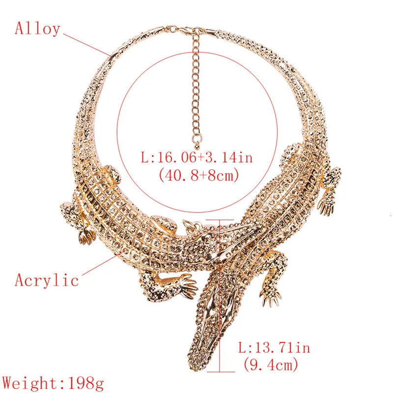 Ahmed Exaggerated Punk All Crystal Necklace Womens Fashion Trend Statement Necklace Bijoux 250109