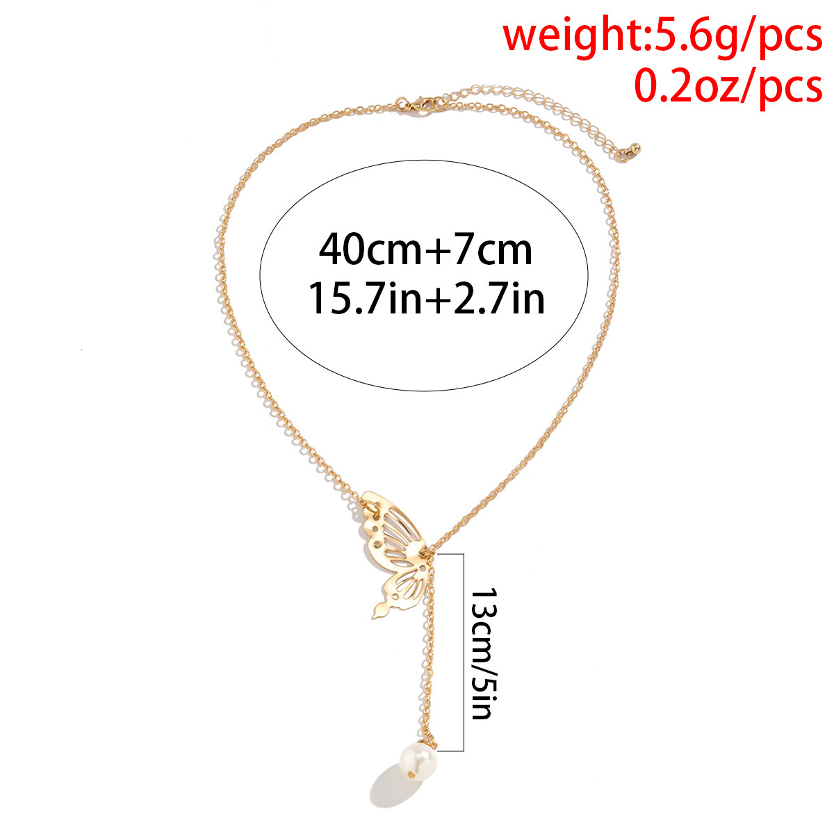 fashion Simple personalized jewelry, imitation pearl pendant, elegant back chain, and versatile geometric butterfly necklace for Woman the niche