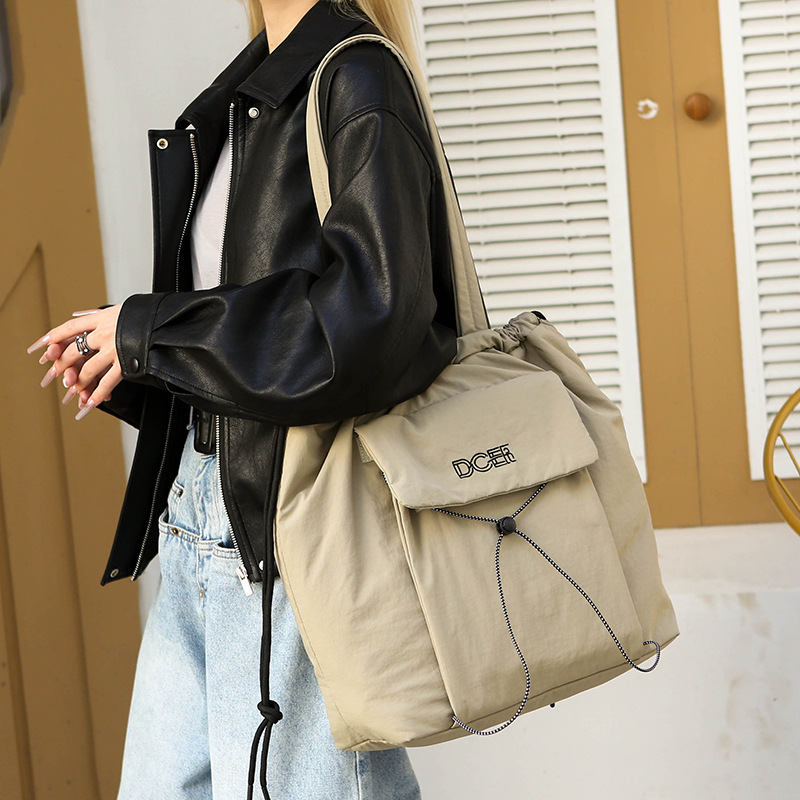 Bag New Drawstring Cotton Shoulder Lightweight Waterproof Tote Bag, Class And Commuting, Large Capacity Yoga Bag For Women