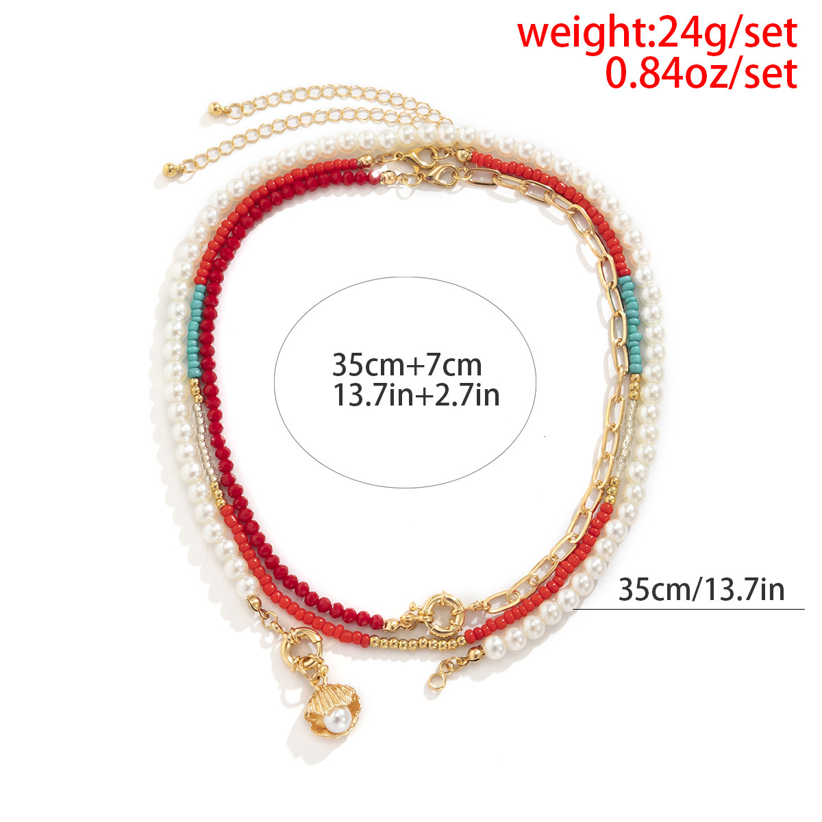 fashion Woman Jewelry niche splicing handmade woven for women's versatile shell imitation pearl pendant necklace decoration