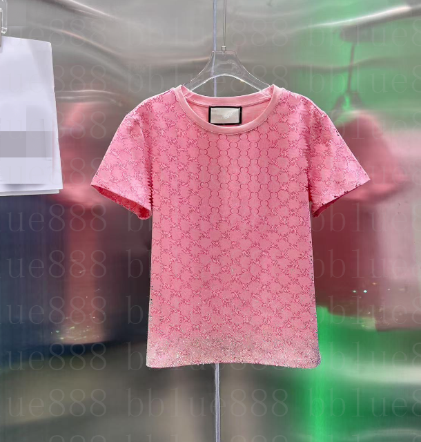 25 women's T-shirt round neck gradient hot stamping T-shirt breathable and comfortable premium pure cotton 213