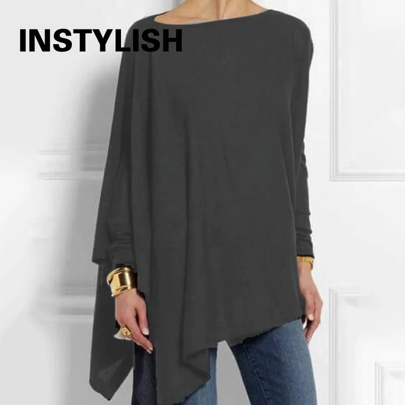 Cotton Irregular Womens Tops And Blouses Casual O Neck Long Sleeve Top Female Tunic Autumn Plus Size Women Blusas Shirts 250211