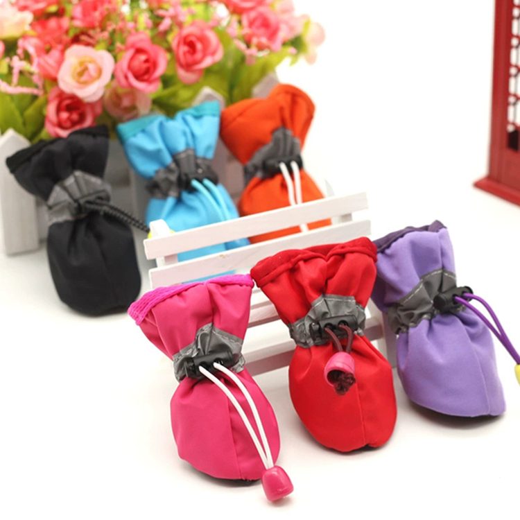 Dog Shoes Dog Boots & Paw Protector, Anti-Slip Sole Dog Booties with Reflective Straps Shrink Rope Waterproof Dog Shoes for Small Medium Dogs M S23