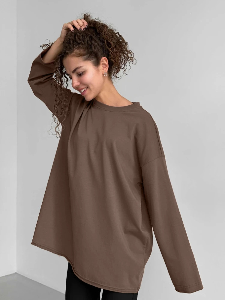Hirssionsan Basic O-neck 100% Cotton T-shirt for Women Loose and Large Zipper Fashion Custom T-shirt for Women Top for Women Dress in 11 Colors 250208