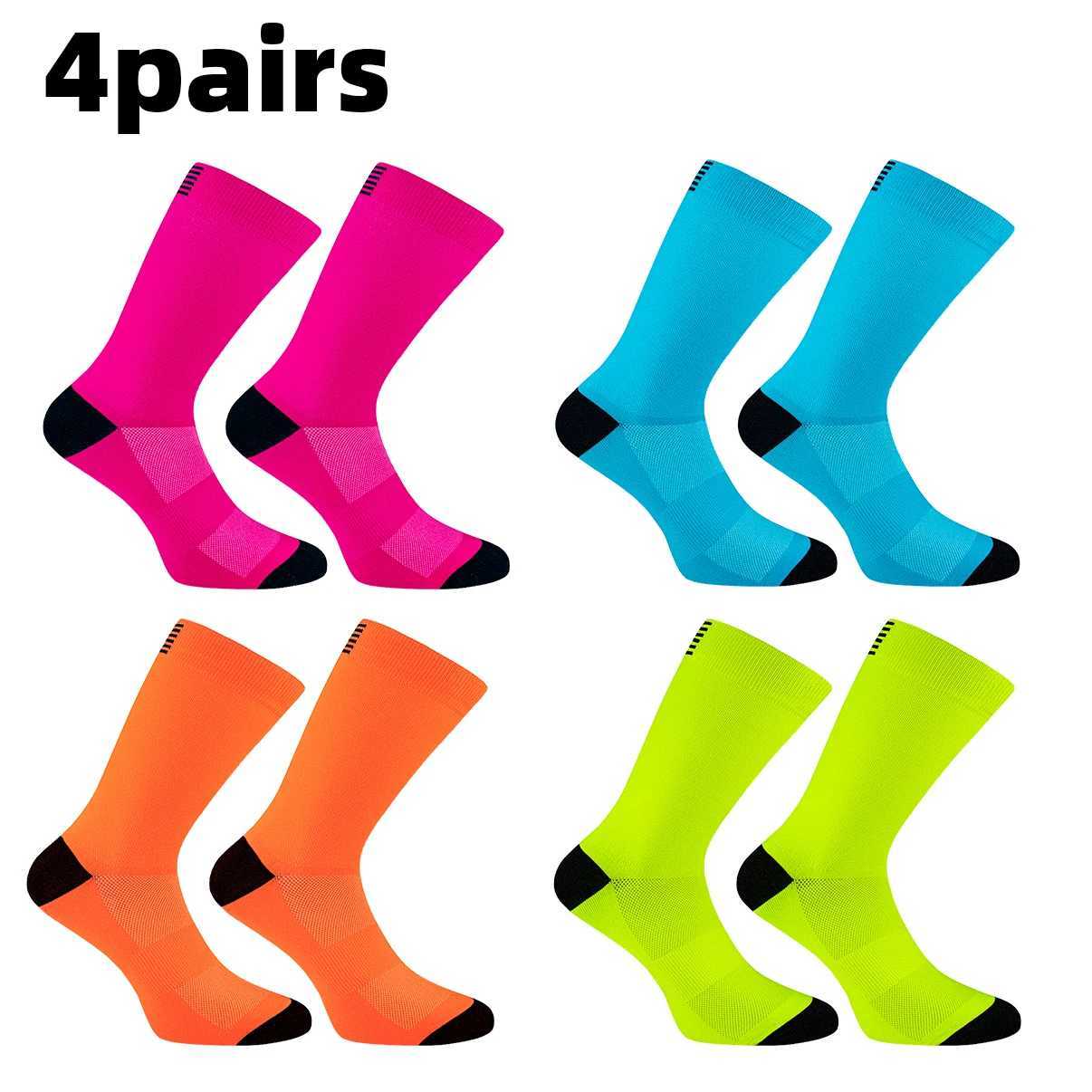 4 Pairs of Men and Womens Compression Sports Socks for Running Cycling Climbing Walking and HikingXJ250213