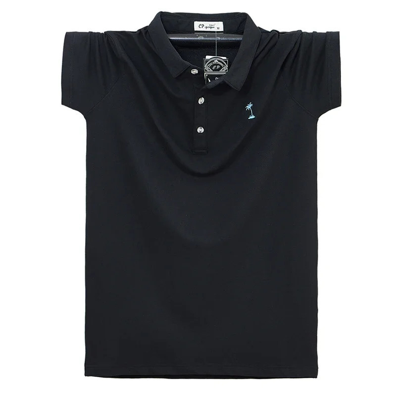 Summer Cotton Polo Shirt Men Simple Short Sleeve Tops Breathable Business Embroidery Polos Mens Casual Tshirt 6XL 250115
