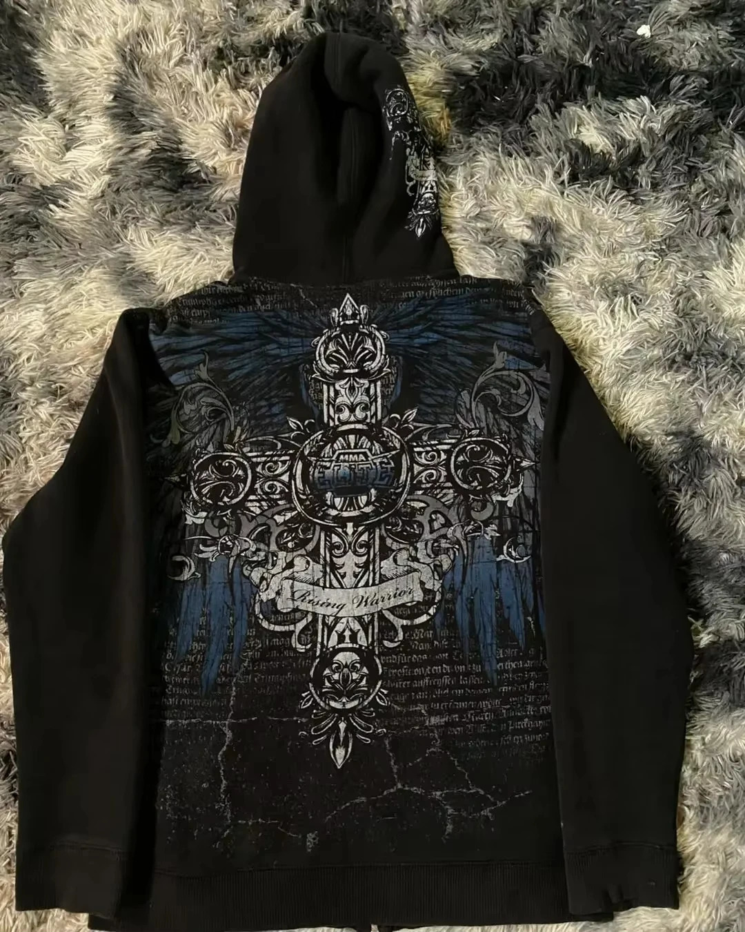 American Fashion Joker Goth Printed Zipper Hoodie Men Street Hip Hop Loose Fleece Thicking Sweatshirt Couple Casual Punk Hoodie 250210