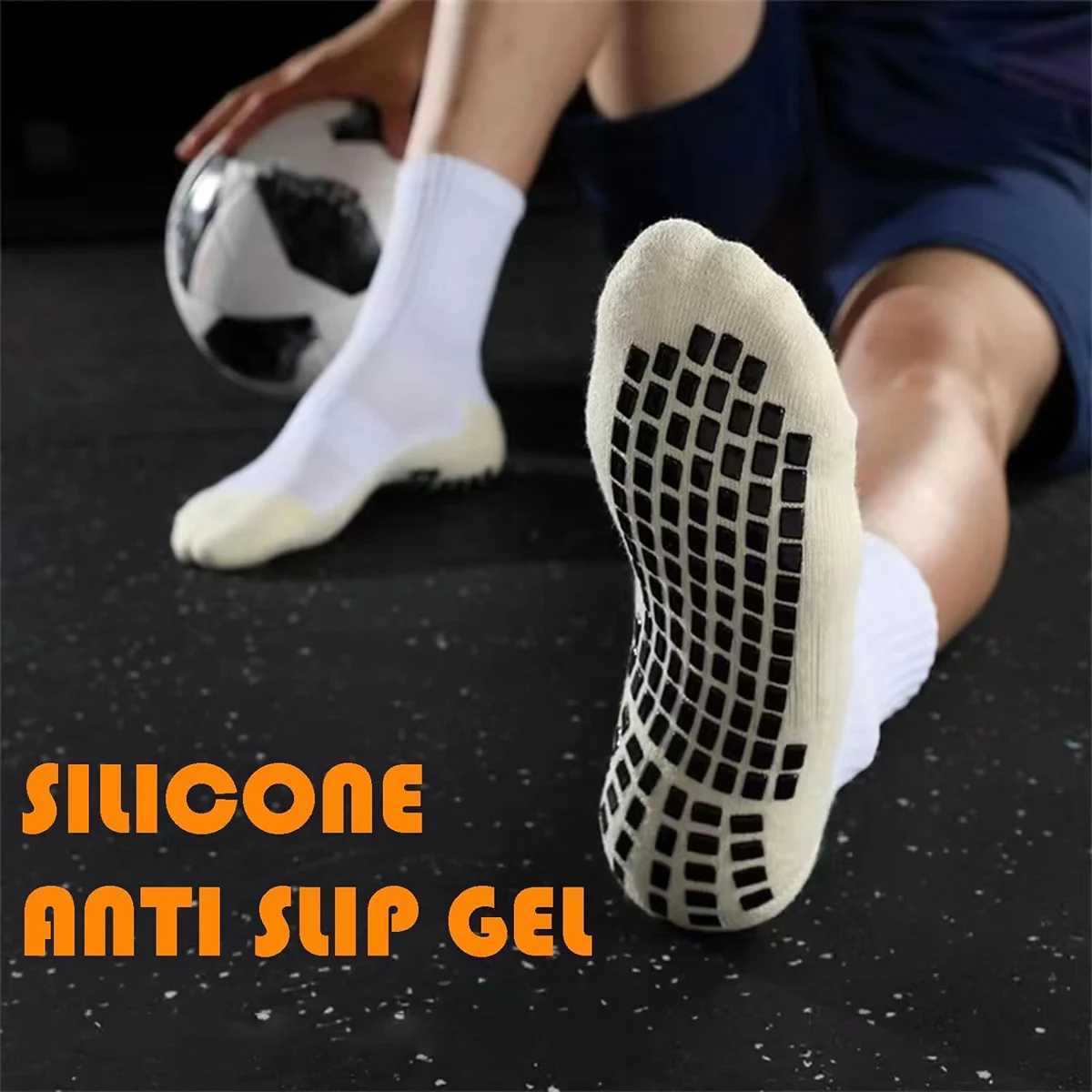 2 Pairs Non Slip Football Socks+2 Pairs Knee Pads Calf Sleeves Men Women Breathable Running Soccer Cycling Sports SocksXJ250213