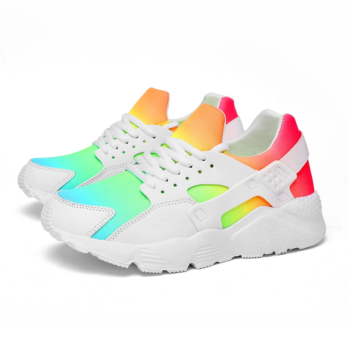 Rainbow Colors Sneaker Wedges Female Women Vulcanize Breathable Confort Casual Ladies Shoes Tenis Feminino 250218