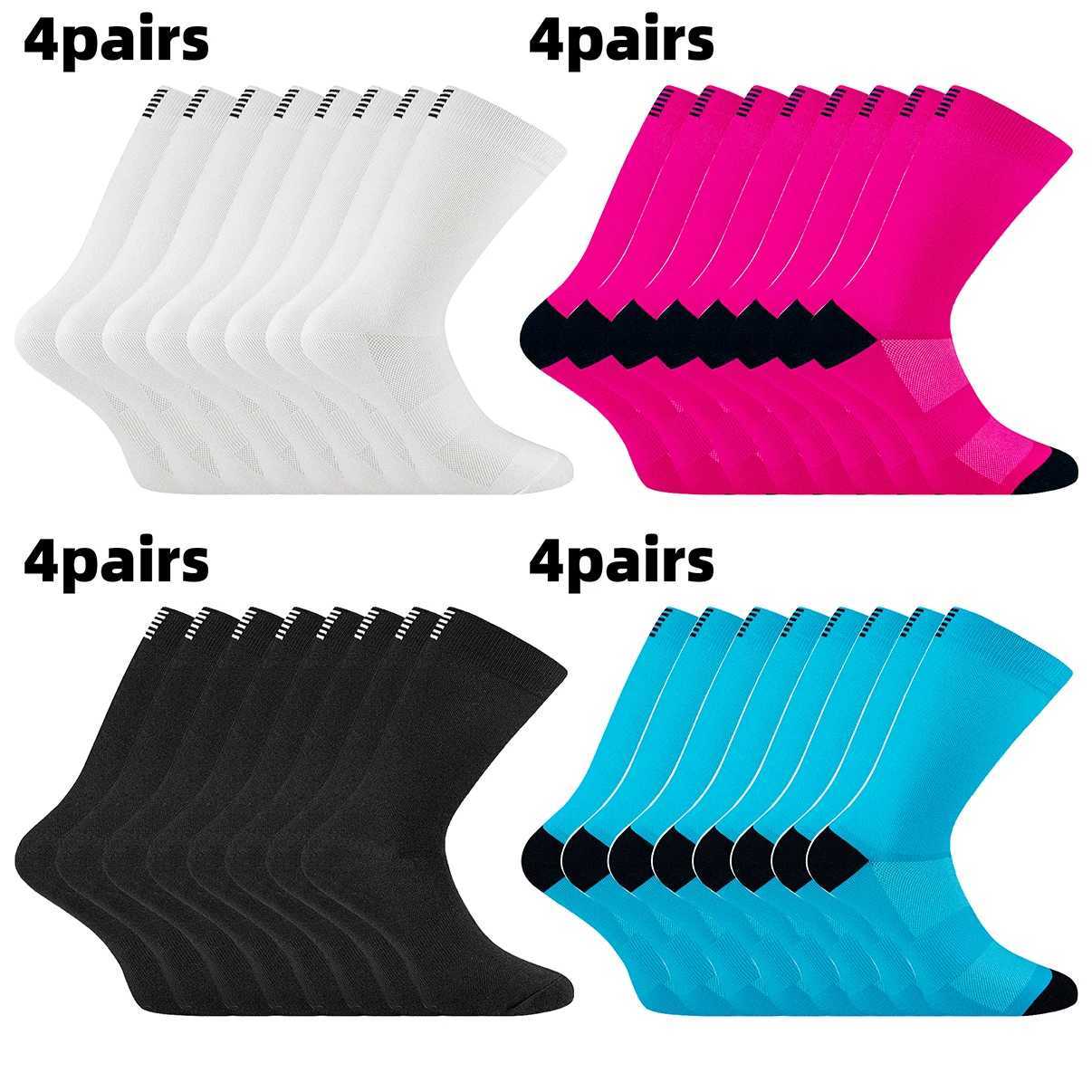 4 Pairs of Men and Womens Compression Sports Socks for Running Cycling Climbing Walking and HikingXJ250213