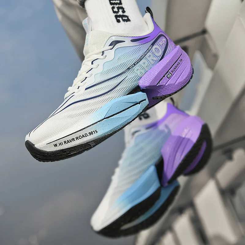 Running Sports Shoes Men Casual Marathon Carbon Plate Air Cushion Ultralight Womens Comfortable Athletic Nonskid Tenis Sneakers Z250304