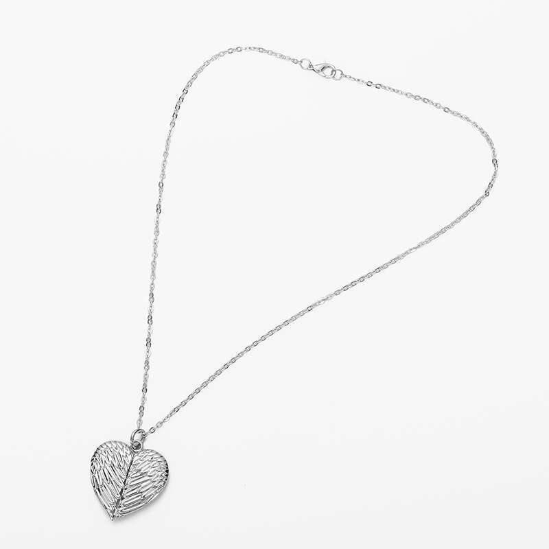Jewelry Valentine's Day Necklace Heat Transfer Printing Angel Wings Couple Heart shaped Pendant