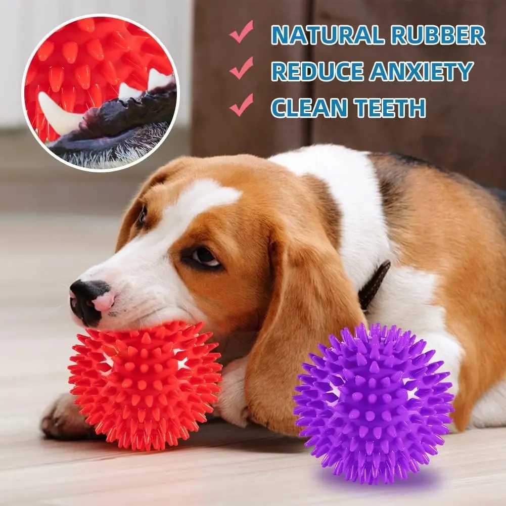 1/36pcs Squeaky Dog Toys Spiky Dog Balls Clean Teeth and Gum Health for Your Pet Squeaker Ball Toys for Aggressive Chewers Y250705