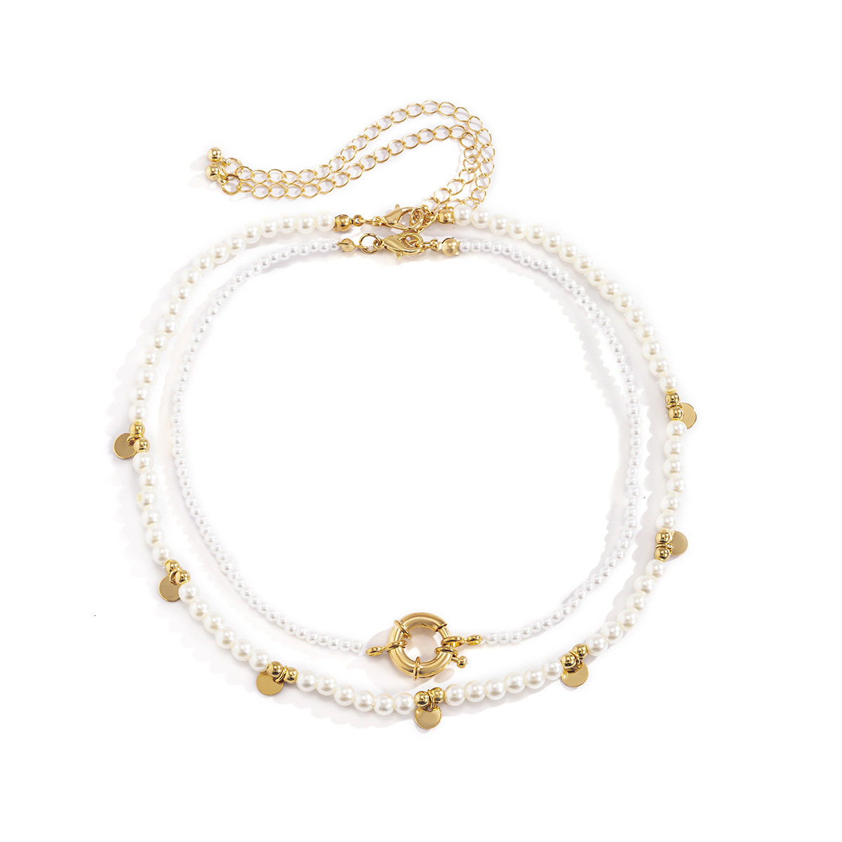 Imitation pearl hang tag pastoral rice geometric round bead necklace, snow soft fashion Woman jewelry