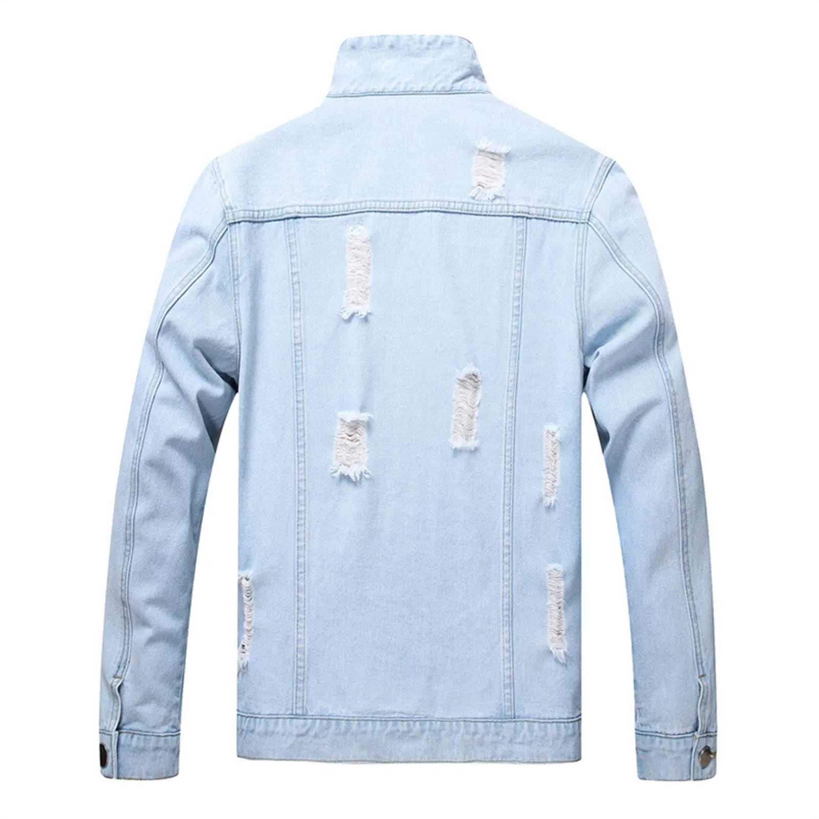 Jeans Jacket Women Slim Ripped Holes Denim Jacket Spring Autumn Elegant Vintage Fashion Bomber Jacket Women Basic Denim Coats X250213