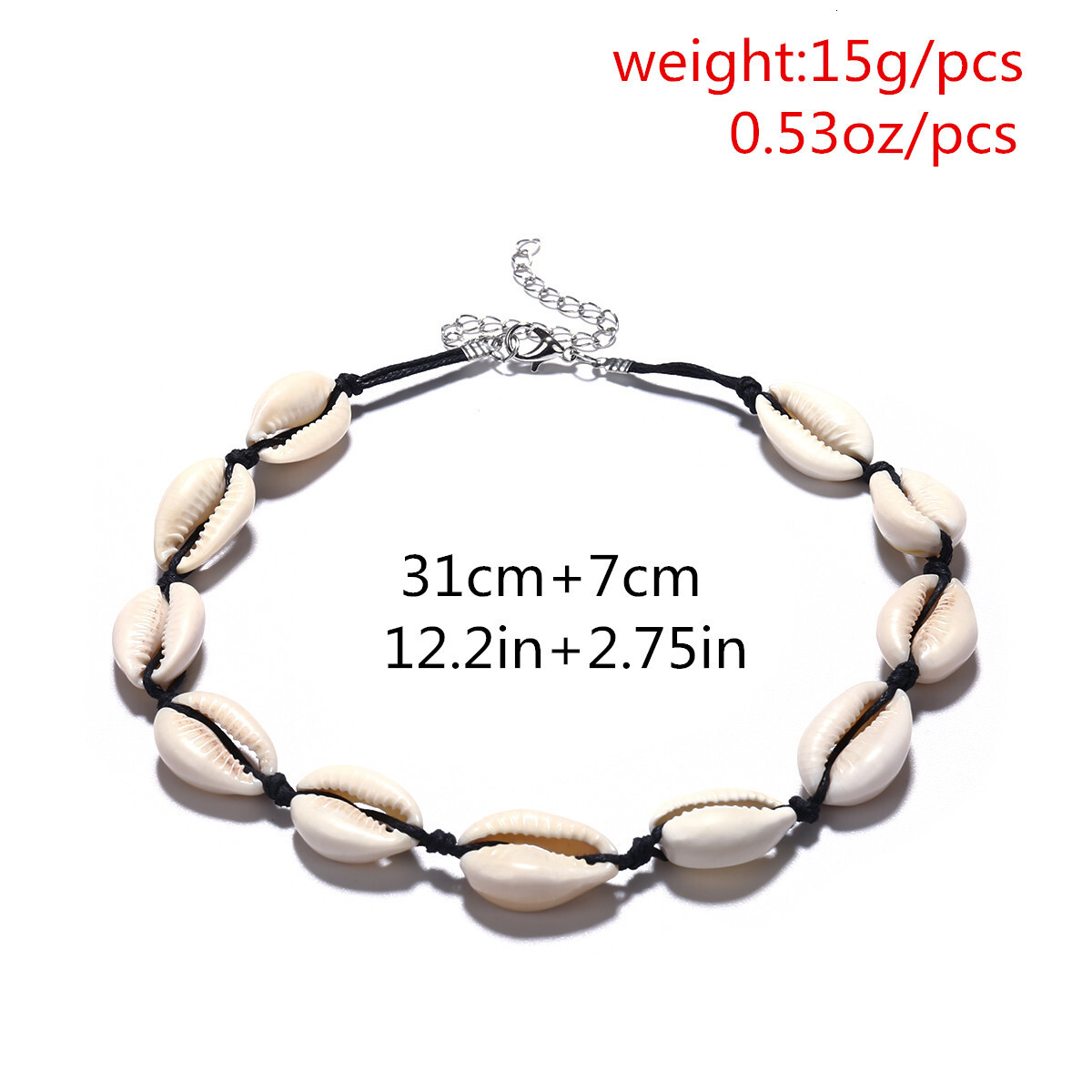 fashion Jewelry ethnic style handmade woven Woman shell for women, fashionable and versatile, simple collarbone chain necklace decoration