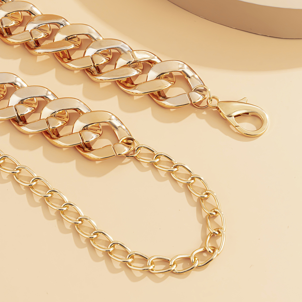 Jewelry punk hip-hop exaggerated body simple single layer thick dress accessory fashion Woman waist chain