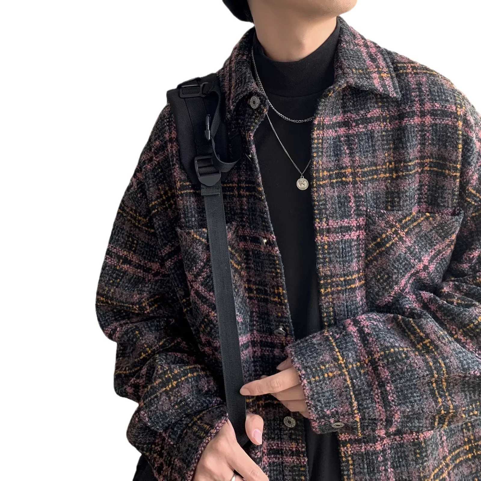 Retro new arrival men plaid shirts of jacket casual fashion shirt for men solid comfortable shirt men shirt tops X250213
