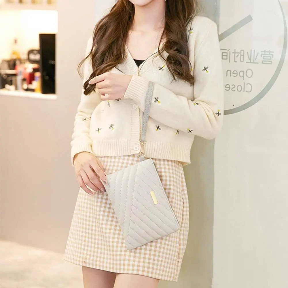 Women Wristlet Wallet hot Stylish Leather Envelope Clutch Bag Portable Small Purse