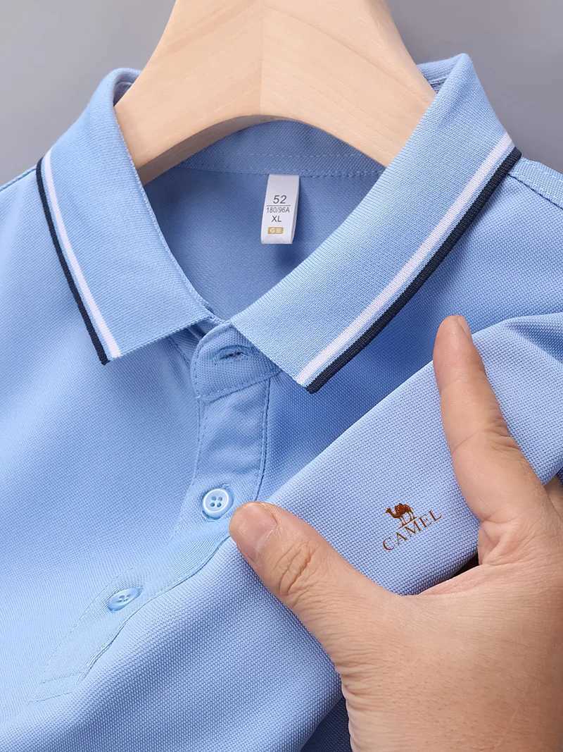 2024 Summer New Mens Business Print Short Sleeved Polo Shirt Comfortable and Cool Casual Fashion T-shirt Mens shirts t shirt X250213