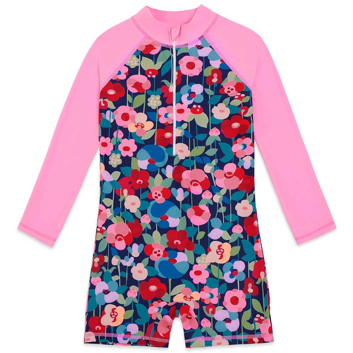 Childrens Swimsuits Girls Long Sleeves Bathing Suit Girls Sunscreens 4-12Years Kids Water Sports Quick Dry Swimsuit Z250214