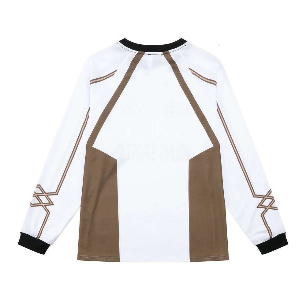 Contrast Color Mens Sports Baseball Tshirts Pullover Breathable Mesh Long Sleeve Tees Crew Neck Oversized Loose Autumn T-Shirt