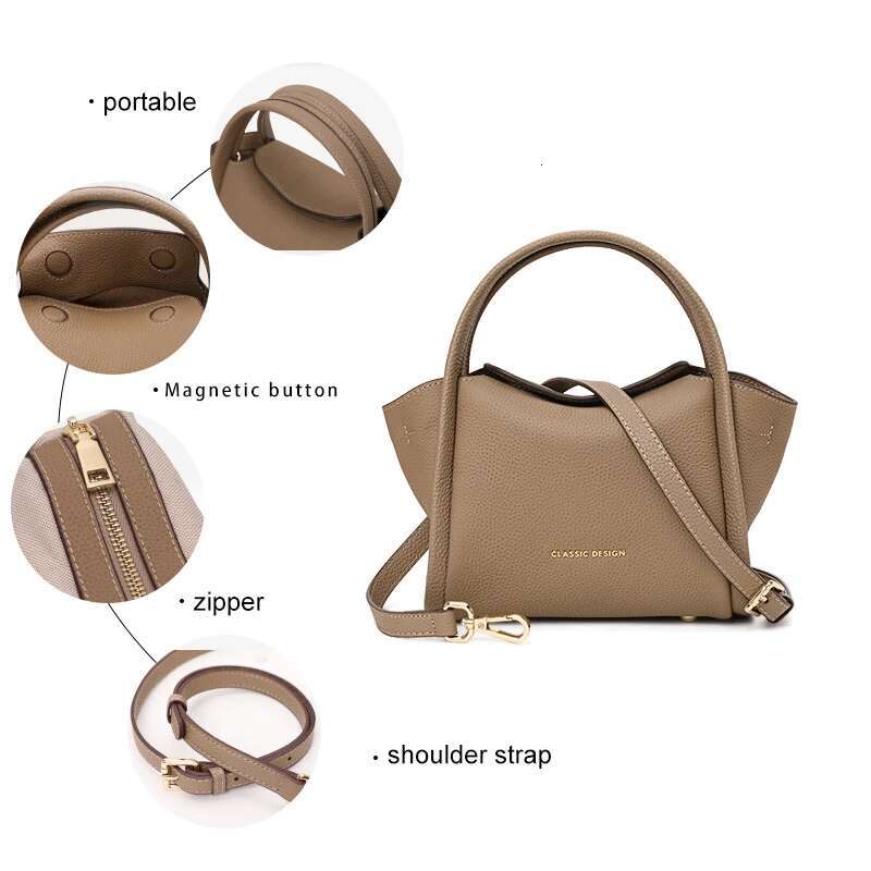 2024 New Soft Leather Mother Casual Versatile Yuao Cabbage Basket Handheld Crossbody Mini Phone Bag